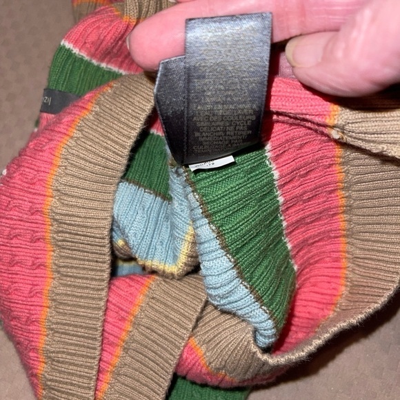 Liz Claiborne vintage pink green blue multicolored striped knit sweater Petite M - Picture 10 of 10